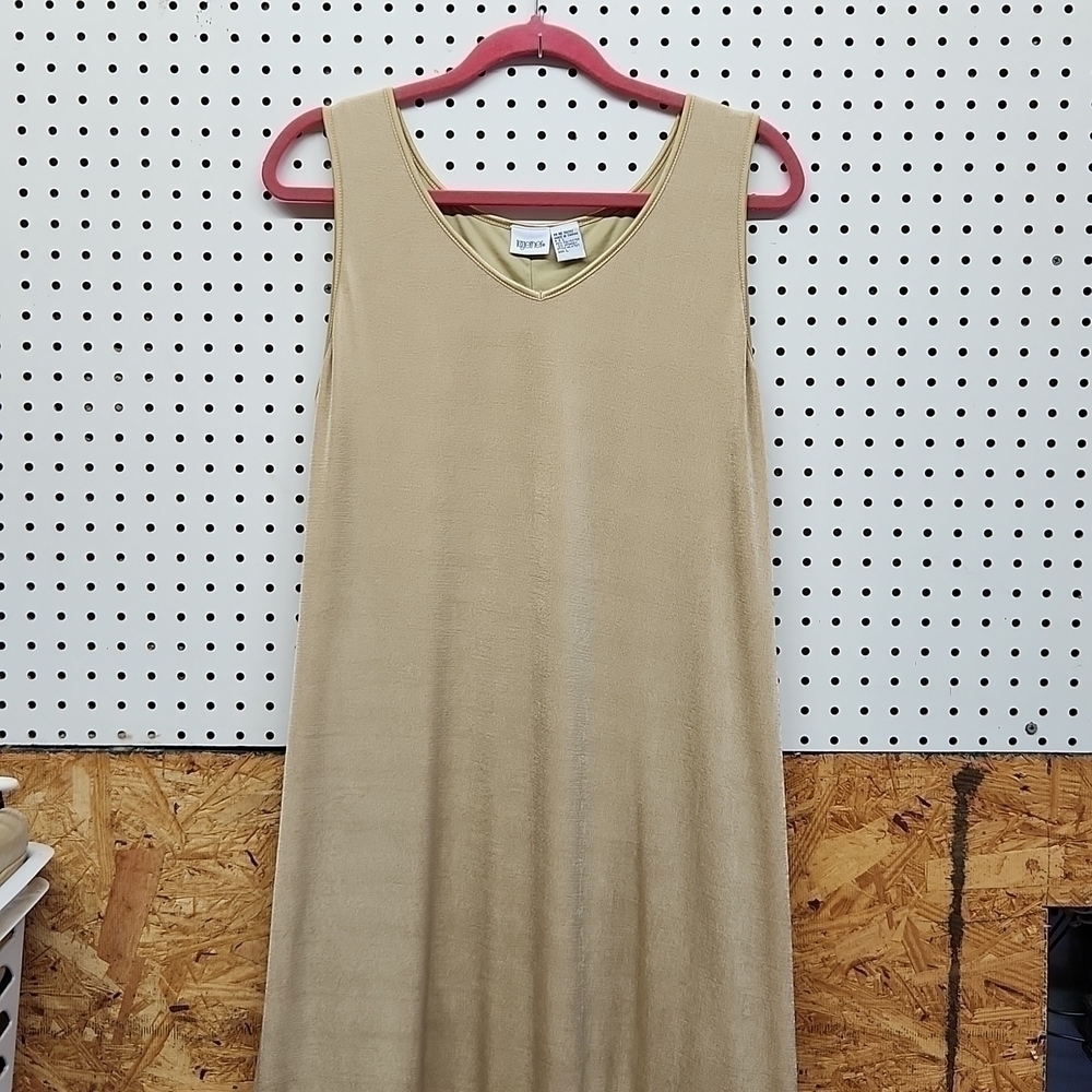 Together sleeveless dress fringe bottom women's size large gold  great condition